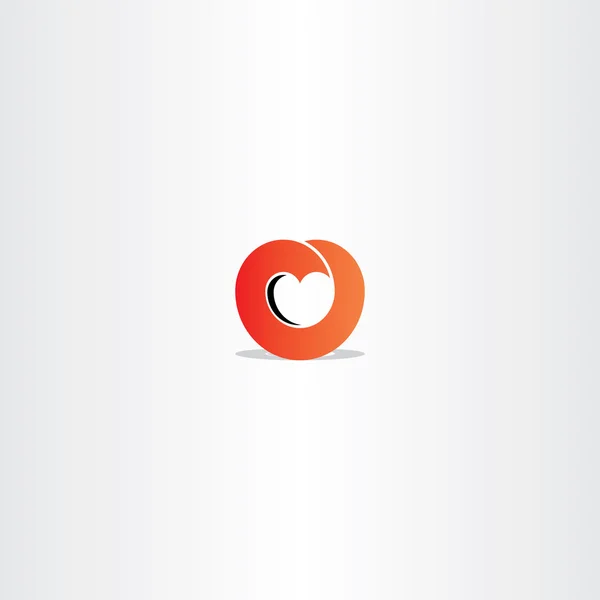 Rouge coeur gradient logo signe symbole — Image vectorielle