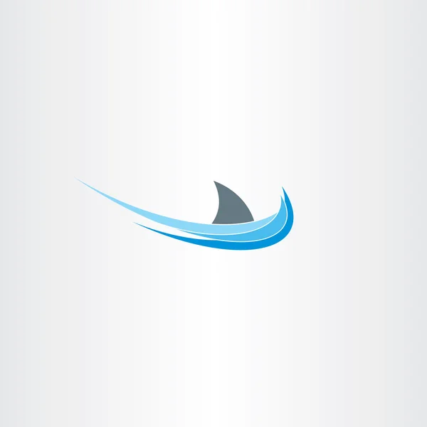 Signo de tiburón mar agua onda icono — Vector de stock