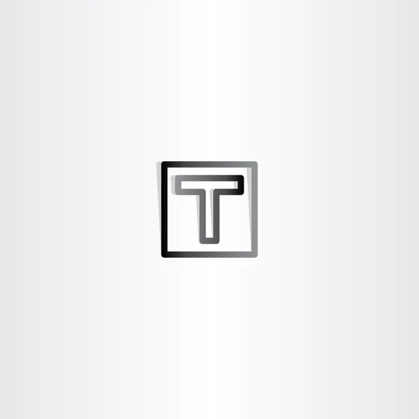 Διάνυσμα γράμμα t μαύρο σημάδι σύμβολο — Διανυσματικό Αρχείο
