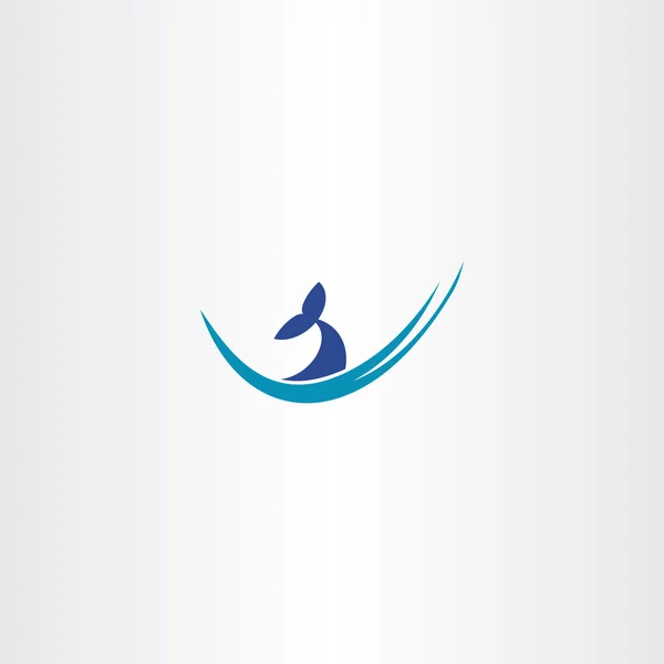 Baleine queue eau vague logo — Image vectorielle
