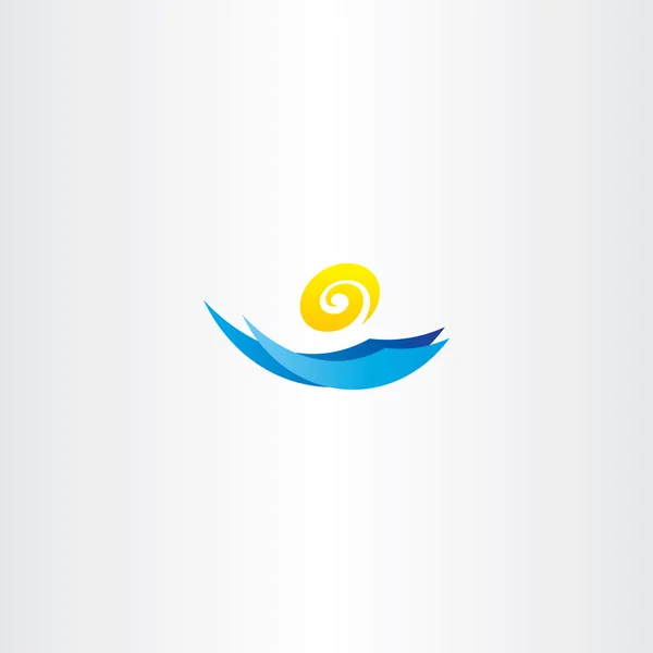 Знак логотипа водной волны — стоковый вектор