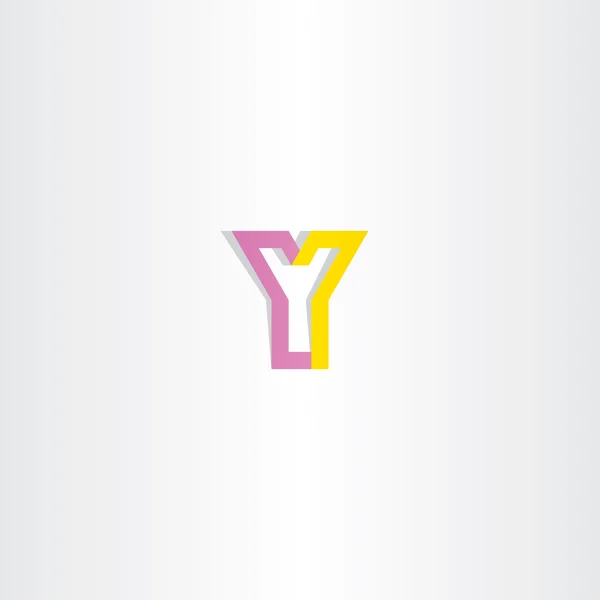 Žlutá fialová logo písmeno y znak — Stockový vektor