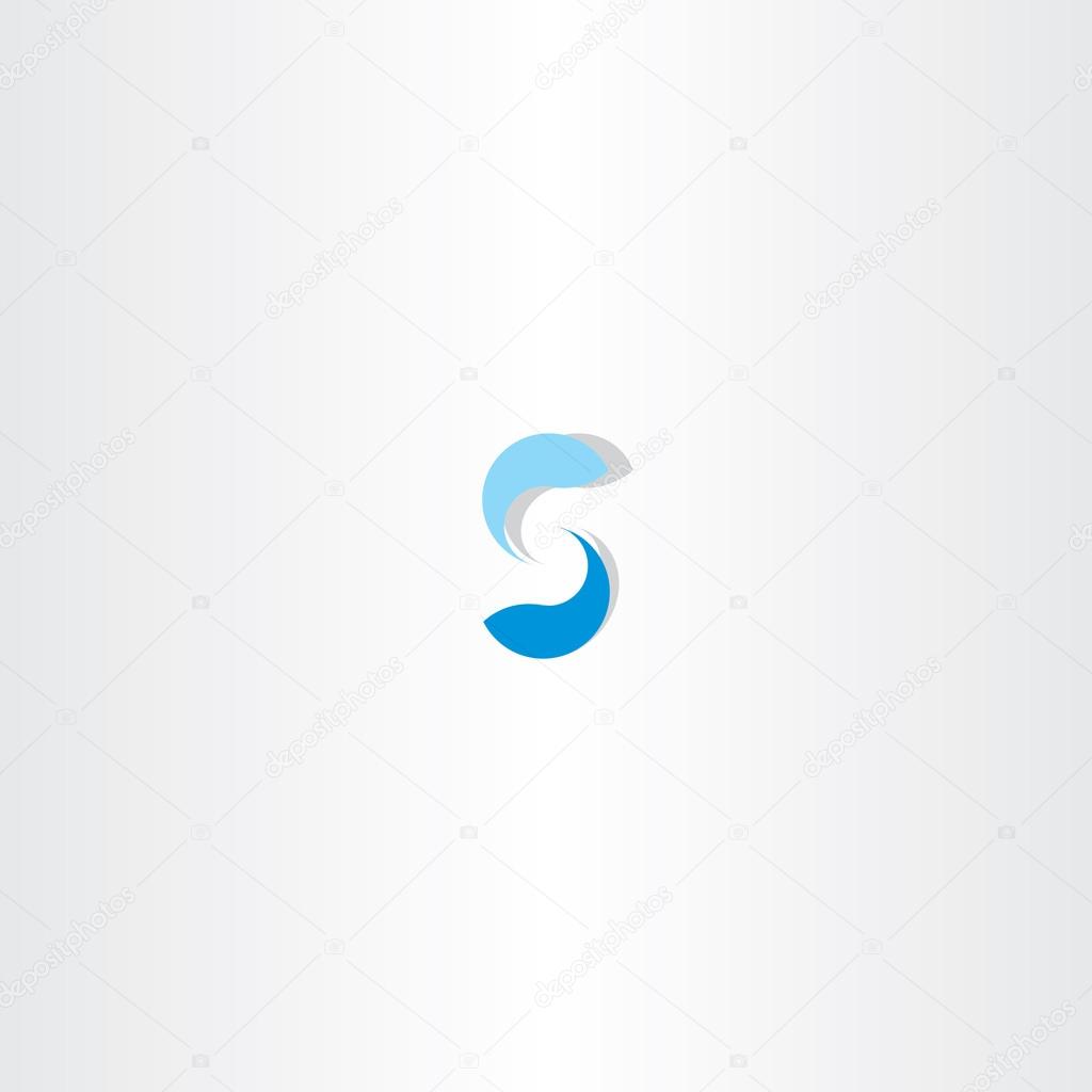 Blue fish letter s logo icon symbol