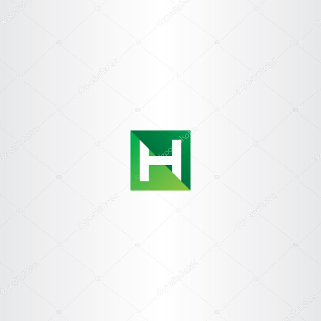 Letter h vector green square logo icon symbol