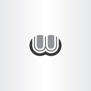 w siyah işareti logo vektör öğesi mektup