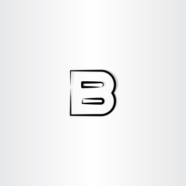 logo mektup b logo b siyah vektör simgesi
