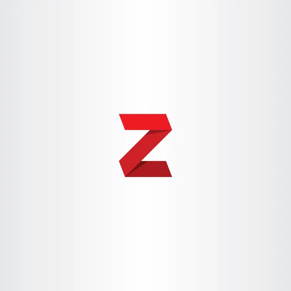 3d vector rojo logotipo letra z signo icono — Vector de stock