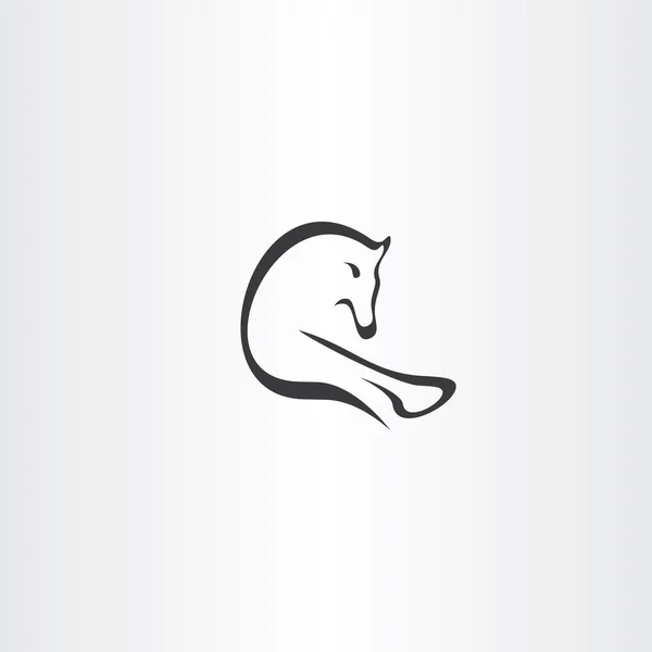 Siyah at çalışan vektör logo simge — Stok Vektör