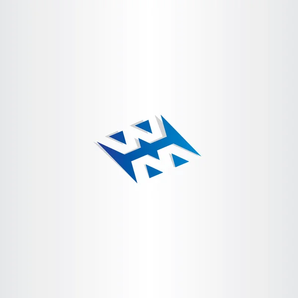 Blue logo logotype letter w and m — Stock Vector