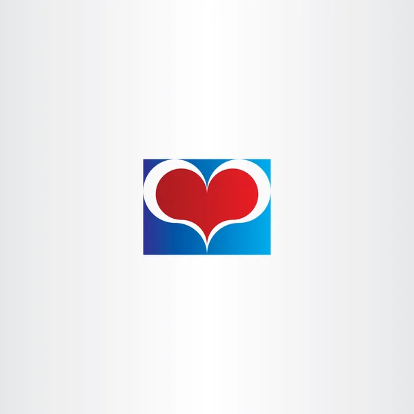 Azul vermelho amor coração sinal vetor elemento de design — Vetor de Stock
