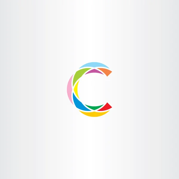 カラフルなロゴの手紙 c ロゴタイプ c ベクトル記号アイコン — ストックベクタ