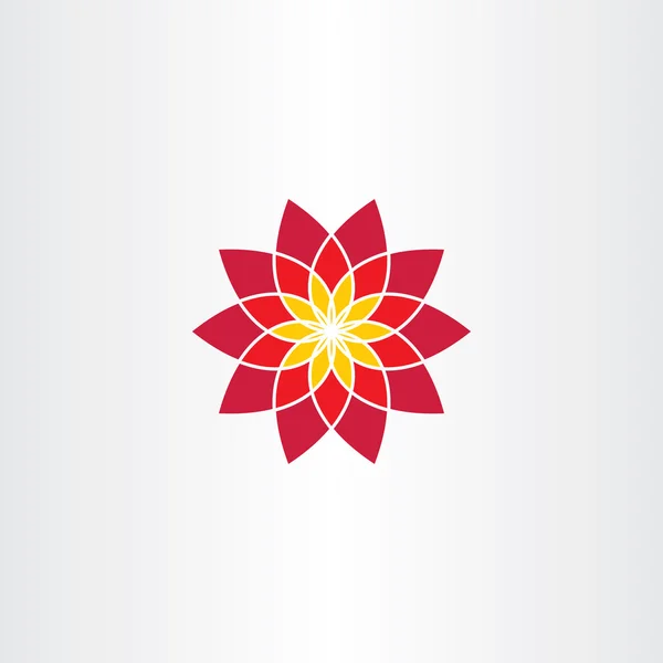 Geometriska röd blomma vektorn ikonen tecken — Stock vektor