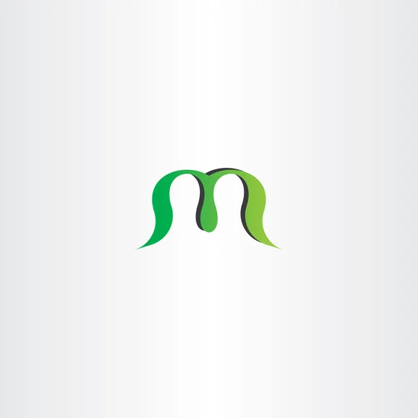 Logotipo verde m letra m sinal ícone — Vetor de Stock
