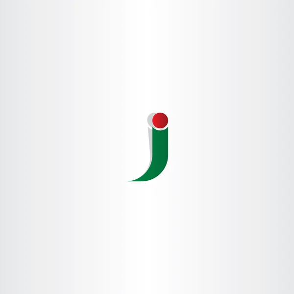 Verde rosso logo j lettera j icona vettoriale — Vettoriale Stock