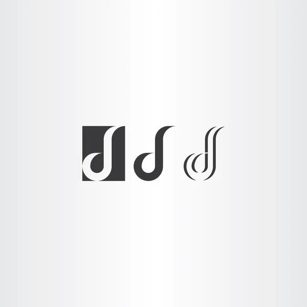 Lettera d logo nero set di icone vettoriali — Vettoriale Stock