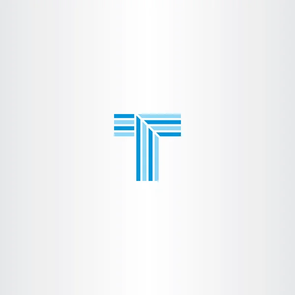 Mektup t vektör mavi çizgi logosu — Stok Vektör