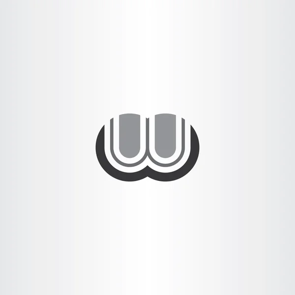 W siyah işareti logo vektör öğesi mektup — Stok Vektör