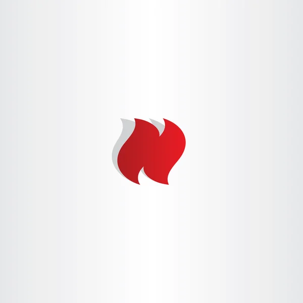 Logo n lettera n logo vettoriale icona rossa — Vettoriale Stock