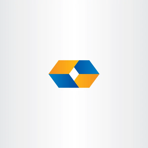 Logo o lettre o orange bleu logotype vecteur — Image vectorielle