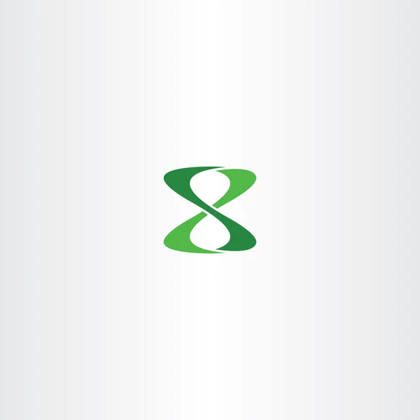 Numéro 8 huit logo icône vectorielle verte — Image vectorielle