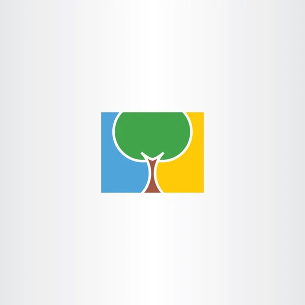 Träd naturliga vektor logo ikon eco tecken — Stock vektor