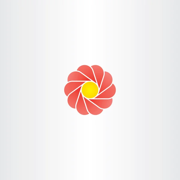 Giallo rosso fiore cerchio logo vettore segno — Vettoriale Stock