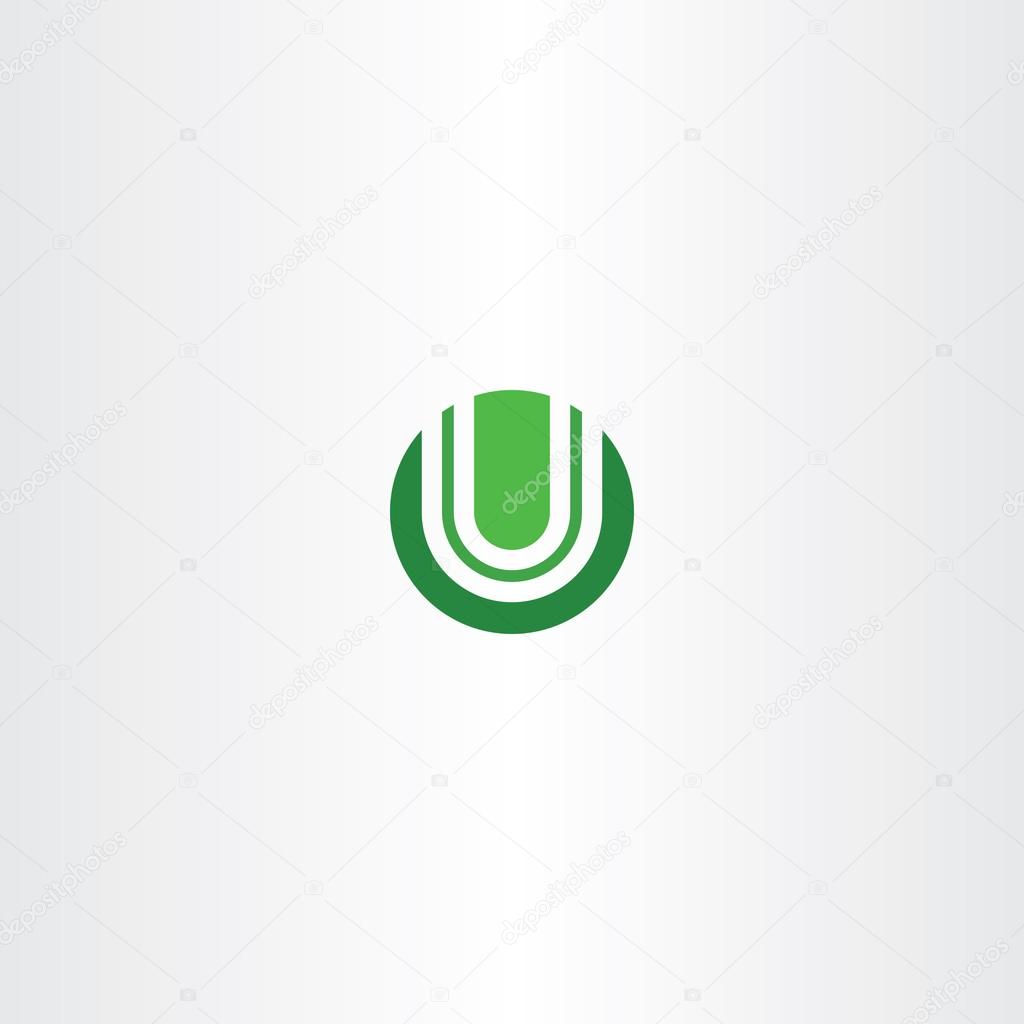 Green Circle Logotype U Logo Letter U Vector Icon Stock Vector