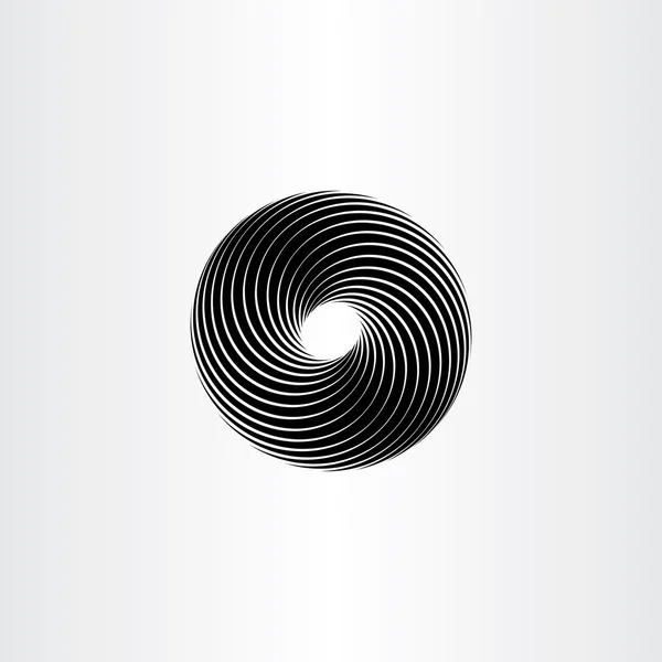 Cerchio nero elemento di design a spirale vettore — Vettoriale Stock