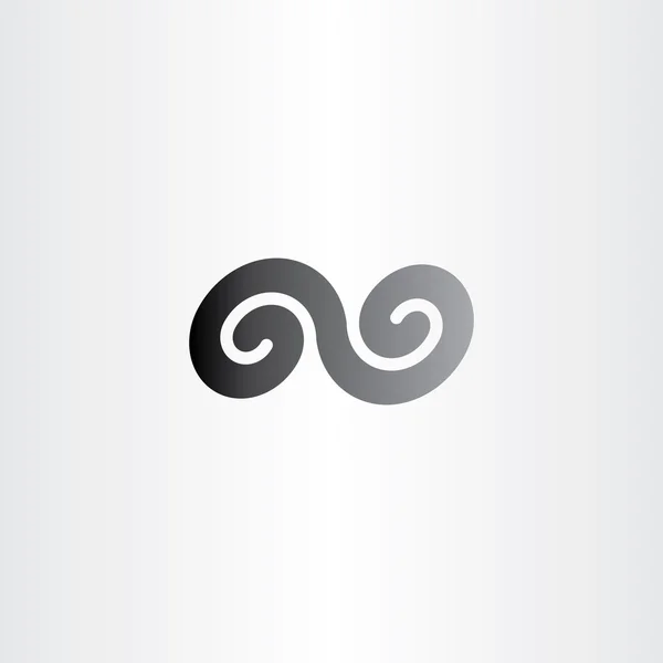 Icona del segno vettoriale simbolo a spirale infinito nero — Vettoriale Stock