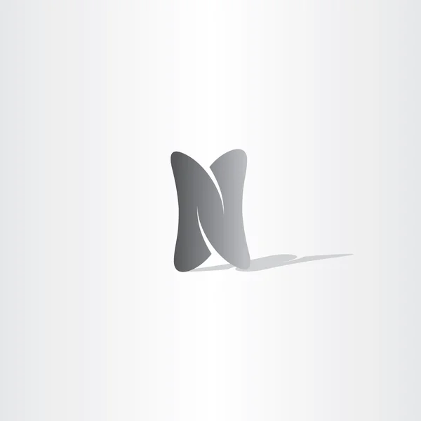 Logotipo preto n logotipo letra n vetor ícone —  Vetores de Stock