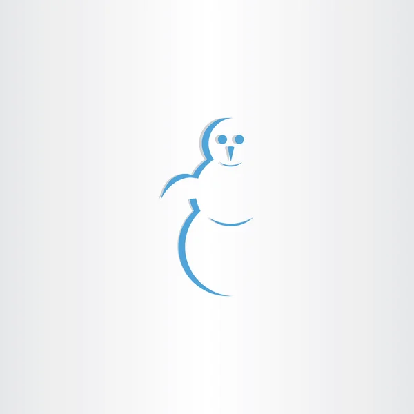 Azul muñeco de nieve vector icono del logotipo — Archivo Imágenes Vectoriales