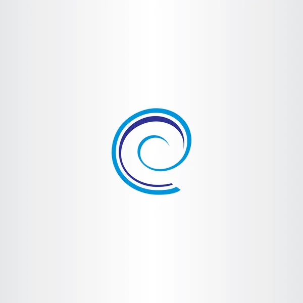 Azul espiral letra e icono logotipo signo — Archivo Imágenes Vectoriales