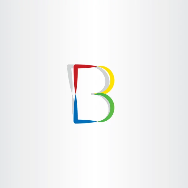 Logotipo colorido b letra b símbolo vetor ícone —  Vetores de Stock