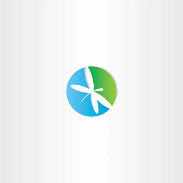 Icône vectorielle logo cercle libellule — Image vectorielle