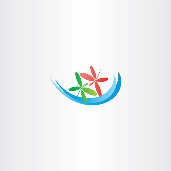 Libel in liefde en water Golf vector logo pictogram — Stockvector