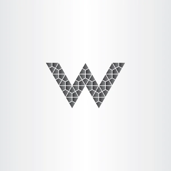 Geometric black letter w vector logo icon symbol — Stock Vector