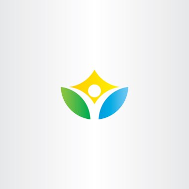 sağlıklı yoga adam vektör simge logosu