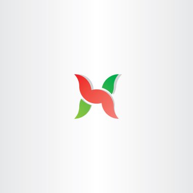 s logosu yeşil kırmızı simge tasarlamak vektör mektup