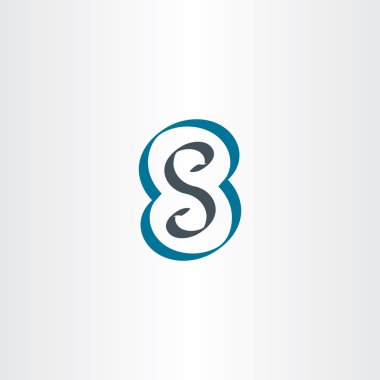 s harfi veya sayı 8 sekiz logo simge vektör