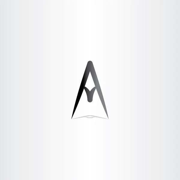 Surat sebuah logo sebuah ikon tanda desain vektor hitam - Stok Vektor