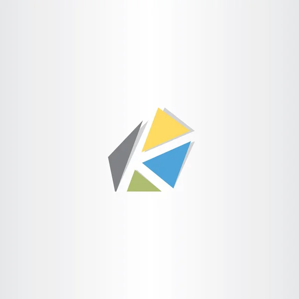 Litera k z trójkątów logo logotyp ikona — Wektor stockowy