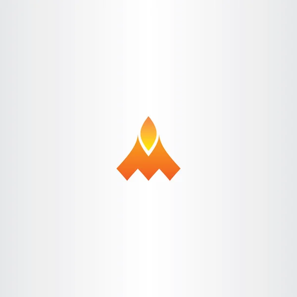 Letra m fogo chama vetor logotipo ícone —  Vetores de Stock