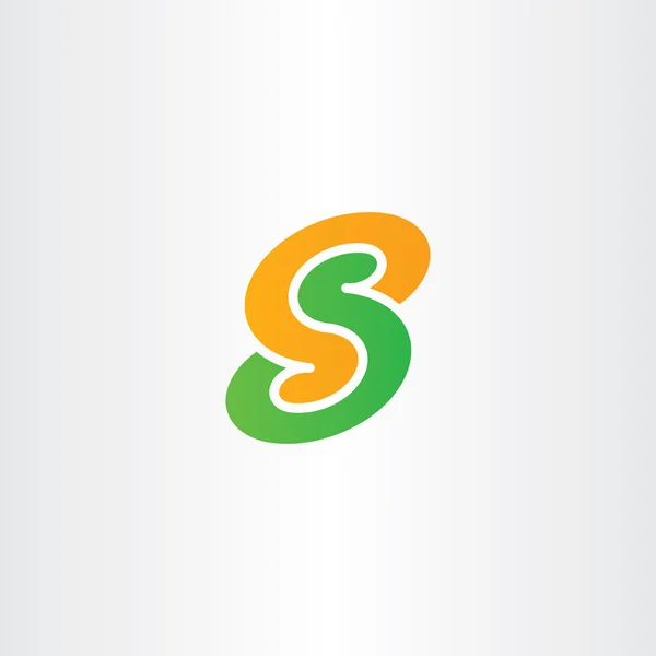 Γράμμα s πράσινο πορτοκαλί λογότυπο λογότυπο εικονίδιο του φορέα — Διανυσματικό Αρχείο