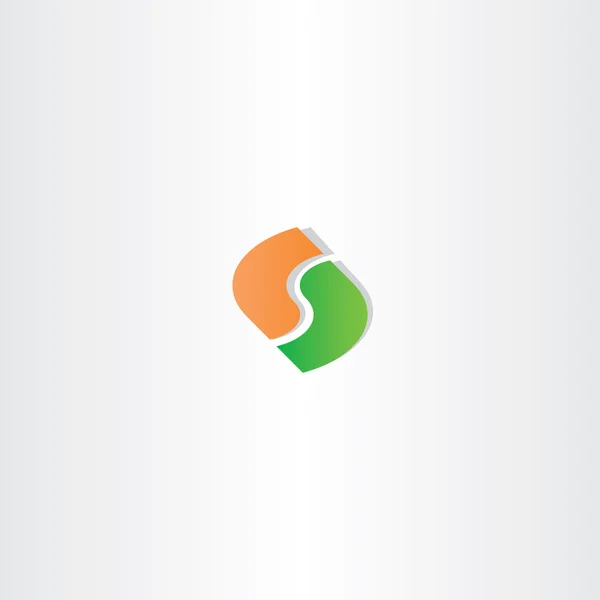 Letra s verde naranja vector icono del logotipo — Archivo Imágenes Vectoriales