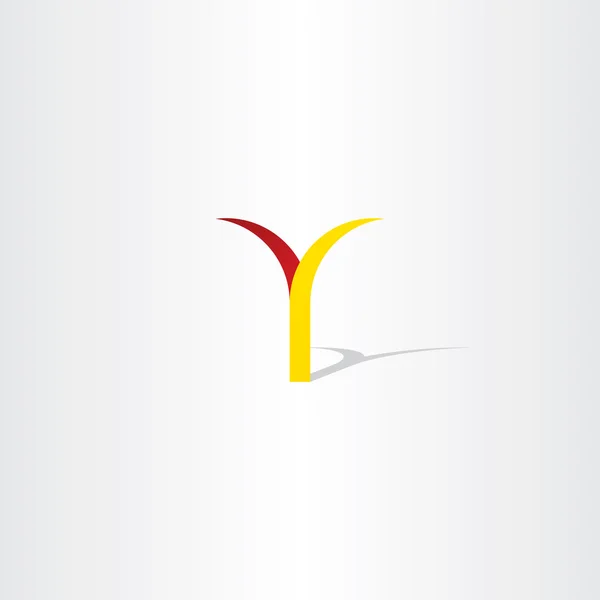 Logo y bokstaven y röd gul vektor icon — Stock vektor
