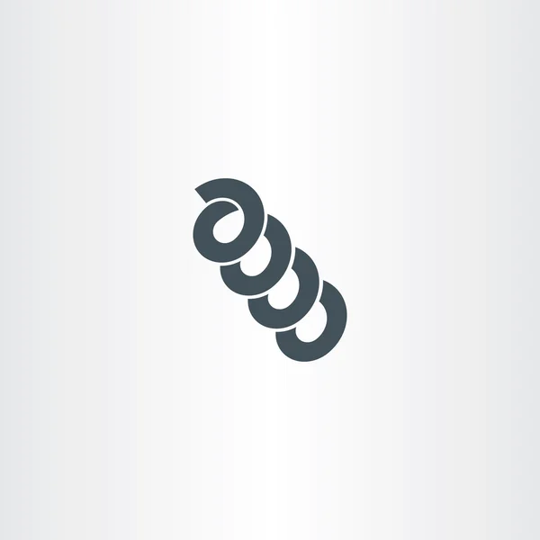 Metal spiral spring vector icon — Stock Vector