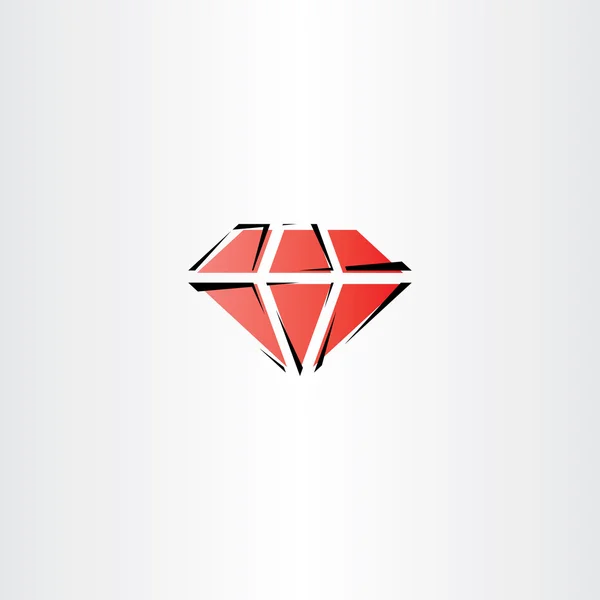 Red diamond vector symbol icon — Stock Vector