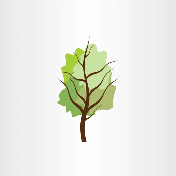 Árvore vetorial elemento de design verde — Vetor de Stock