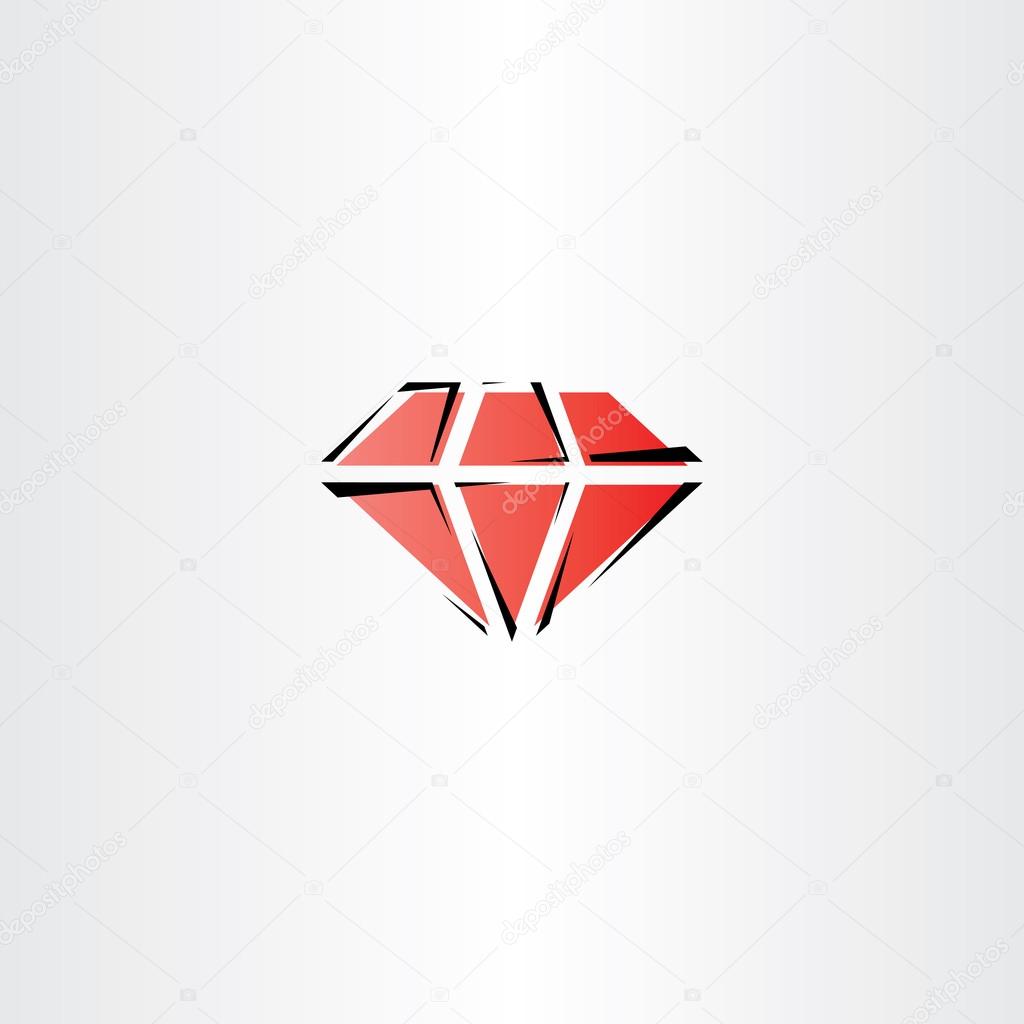 Red diamond vector symbol icon stone