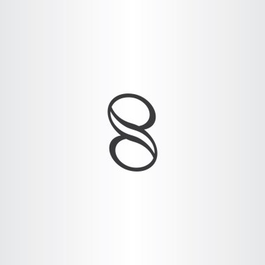 siyah sekiz 8 numaralı vektör simgesi tasarım öğesi